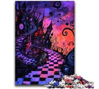 Puzzles pour Adolescents 1000 pièces Château Sombre Jouet éducatif Anti-Stress Interaction Parent-Enfant pour et 14 Ans 26x38cm