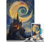 Puzzles pour Adolescents 1000 pièces Château sous Les étoiles, Aide Le Cerveau à exercer des Jouets addictifs pour cultiver la Patience, Cadeau pour Les Anniversaires (75x50cm)