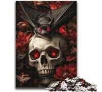 Puzzles pour Adolescents 1000 pièces Chauves-Souris et squelettes, défi d'intelligence cérébrale, Jouets addictifs, Cadeau d'anniversaire, décoration Murale 26x38cm