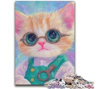 Puzzles pour Adolescents 1000 pièces Chef Cat Jeu éducatif Difficile à compléter mais Amusant et Humoristique pour Anniversaire 26x38cm