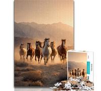 Puzzles pour Adolescents 1000 pièces Cheval au Galop, Aide Le Cerveau à exercer des Jouets addictifs pour cultiver la Patience, Cadeau pour Les Anniversaires (75x50cm)