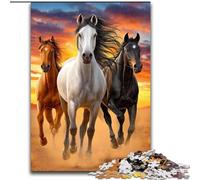 Puzzles pour Adolescents 1000 pièces Cheval au Galop Soulagement du Stress Défi Difficile Décoration d'intérieur Unique et Cadeaux 26x38cm