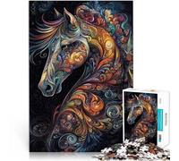 Puzzles pour Adolescents 1000 pièces Cheval Avatar Artistique Défi Difficile pour soulager Le Stress Bon Cadeau 75x50cm