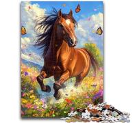 Puzzles pour Adolescents 1000 pièces Cheval Parmi Les Fleurs Difficile à réaliser, mais Amusant et Humoristique Cadeau d'anniversaire, Cadeaux, décoration Murale 50x75cm