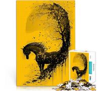 Puzzles pour Adolescents 1000 pièces Cheval Sauvage Liberté Nature Jeu de Casse-tête Convient pour la décoration de Bureau 38x26cm