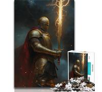 Puzzles pour Adolescents 1000 pièces, Chevalier majestueux médiéval, Jeux éducatifs, décoration de la Maison, Jeu éducatif pour Anniversaire, Noël (38x26cm)