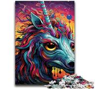 Puzzles pour Adolescents 1000 pièces Chevaux colorés psychédéliques 1000 pièces pour Adolescents, pour Un Jeu Stimulant et Familial 50x75cm