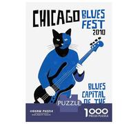 Puzzles pour Adolescents 1000 Pièces Chicago Blues Fest 2010 Puzzle pour Adultes Jouets Anti-Stress Difficile Offre Spéciale comme Cadeaux pour Toute La Famille 70x50cm/1000pcs