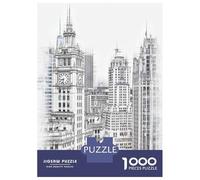 Puzzles pour Adolescents 1000 Pièces Chicago Buildings Puzzles pour Adolescents Jeu Familial pour Améliorer La Mémoire Cadeaux De Noël Et d'anniversaire 70x50cm/1000pcs