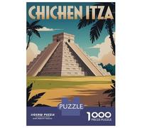 Puzzles pour Adolescents 1000 Pièces Chichen Itza Travel Puzzles pour Adolescents - Améliorez Votre Mémoire pour Un Anniversaire Ou Noël - Jeu Au Design Magnifique 70x50cm/1000pcs