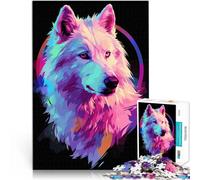 Puzzles pour Adolescents 1000 pièces Chien Animal Néon Animal de Compagnie Ami Jeu Stimulant Jeu de défi Unique 38x26cm