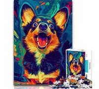 Puzzles pour Adolescents 1000 pièces Chien Heureux, Anti-Stress, Vacances à la Maison, Tuer Le Temps, améliorer l'amour Entre Couples (38x26cm)