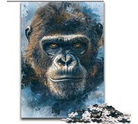 Puzzles pour Adolescents 1000 pièces Chimpanzé fumé, Difficile avec des pièces entièrement emboîtables de Formes aléatoires (Taille 50x75cm)