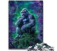 Puzzles pour Adolescents 1000 pièces Chimpanzé psychédélique Aidez Le Cerveau à exercer Jouets addictifs pour cultiver la Patience Décoration Parfaite 26x38cm