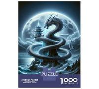 Puzzles pour Adolescents 1000 Pièces Chinese Dragon Art Print Puzzles pour Adultes Assemblage De Modèles De Puzzles Stimulants Amusant en Famille Et Soirée Jeux 70x50cm/1000pcs