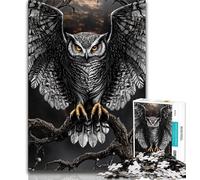 Puzzles pour Adolescents 1000 pièces Chouette 1000 pièces pour Adolescents pour Un Jeu Stimulant et Familial 26x38cm