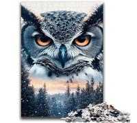 Puzzles pour Adolescents 1000 pièces Chouette Fantastique Jeu Stimulant et Jeu Familial Cadeaux du Père Noël Secret 26x38cm