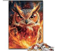 Puzzles pour Adolescents 1000 pièces Chouette Flamme, Jeu intellectuel pour développer l'amour Entre Couples à partir de 14 Ans (Taille 50x75cm)