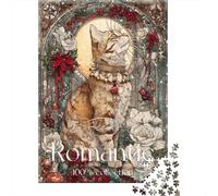 Puzzles pour Adolescents 1000 Pièces Christmas Cat Art Print-2 Puzzles pour Adultes Course De Vitesse Manuelle pour Anniversaire, Noël Jeu Stimulant Cadeaux 52x38cm/1000pcs
