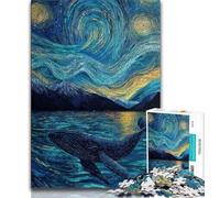Puzzles pour Adolescents 1000 pièces Ciel étoilé Baleine 1000 pièces pour Adolescents, Staycation Kill Time avec Affiche et fiche de Questions Assorties (Taille 75x50cm)