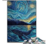 Puzzles pour Adolescents, 1000 pièces, Ciel étoilé, Baleine, Anti-Stress, défi Difficile, Cadeaux du Père Noël Secret, à partir de 14 Ans (Taille 50x75cm)