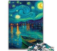 Puzzles pour Adolescents 1000 pièces Ciel étoilé Bateau Jeu éducatif Défi Jouet Décoration Murale Cadeaux d'anniversaire et de Noël Uniques 50x75cm