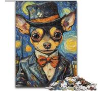 Puzzles pour Adolescents 1000 pièces Ciel Nocturne Chihuahua, Jeu Familial Anti-Stress, défi Difficile, Une œuvre d'art pour Les 14 Ans et Plus (Taille 50x75cm)