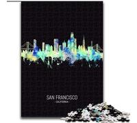 Puzzles pour Adolescents, 1000 pièces, Ciel Nocturne de San Francisco, Jeu Stimulant et Jeu Familial, Cadeaux du Père Noël Secret (26x38cm), 1000 pièces