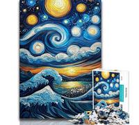 Puzzles pour Adolescents 1000 pièces Ciel Nocturne Night Sky, Anti-Stress Staycation Kill Time Wishlist avec Père Noël (38x26cm)