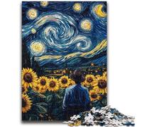 Puzzles pour Adolescents 1000 pièces Ciel Nocturne Tournesol Jeux de détente Jeu éducatif pour Anniversaire, Noël pour et jusqu'à 14 Ans 50x75cm