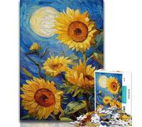 Puzzles pour Adolescents 1000 pièces Ciel Nocturne Tournesol, Jouets éducatifs Anti-Stress, Cadeaux d'anniversaire Uniques 50x75cm
