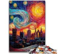 Puzzles pour Adolescents 1000 pièces Ciel Nocturne Ville Paysage Urbain Aide Le Cerveau à exercer Jouets addictifs pour cultiver la Patience Convient aux Couples 26x38cm
