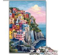 Puzzles pour Adolescents 1000 pièces Cinque Terre, Jouets Anti-Stress, décoration d'intérieur Unique et Cadeaux pour Les 14 Ans (Taille 50x75cm)