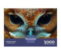 Puzzles pour Adolescents 1000 Pièces Close-up Owl Face Puzzles pour Adultes - Décoration Murale - Jeu D'analyse Et De Logique - Cadeau Stimulant 38x26cm/1000pcs