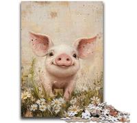 Puzzles pour Adolescents 1000 pièces Cochon Aquarelle Difficile à réaliser, mais Amusant et Humoristique Cadeau d'anniversaire, Cadeaux, décoration Murale 50x75cm