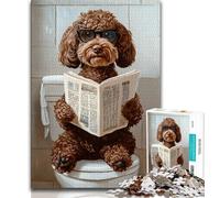 Puzzles pour Adolescents,1000 pièces,Cocker Spaniel Assis aux Toilettes,Puzzle Adulte,Jeux d'activités familiales stimulants,Jouet à Faire soi-même pour décoration Murale de la Maison,Cadeaux