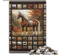 Puzzles pour Adolescents 1000 pièces, Collage de Chevaux, pour stimuler Le Cerveau, Jouets addictifs pour cultiver la Patience et améliorer la mémoire (Taille 26x38cm)