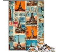 Puzzles pour Adolescents 1000 pièces Collage de Paris, Difficiles et complets, avec des pièces de Formes aléatoires entièrement imbriquées (Taille 50x75cm)
