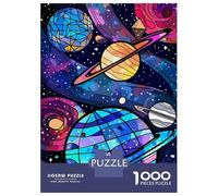 Puzzles pour Adolescents 1000 Pièces Colorful Cosmic Planets and Nebulae Puzzle Jeux Relaxants Décoration Parfaite Cadeaux Uniques d'anniversaire Et De Noël 70x50cm/1000pcs