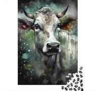 Puzzles pour Adolescents 1000 Pièces Colorful Cow Painting Puzzles pour Adolescents Jeux Relaxants Course De Vitesse Manuelle Est Idéal comme Cadeau 38x26cm/1000pcs