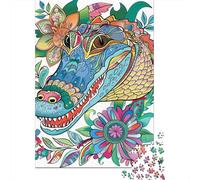 Puzzles pour Adolescents 1000 Pièces Colorful Crocodile Coloring Page Puzzle À Faire Soi-même, Jouet Anti-Stress, Interaction Parent-Enfant 38x26cm/1000pcs