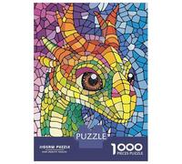 Puzzles pour Adolescents 1000 Pièces Colorful Dragon Mosaic Portrait Puzzle Jeu Manuel pour S'amuser en Famille Cadeaux Uniques pour Anniversaire Et Noël 38x26cm/1000pcs
