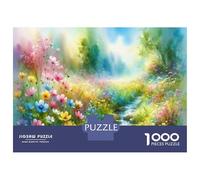 Puzzles pour Adolescents 1000 Pièces Colorful Flower Garden Painting Puzzle Adulte Jeux De Société en Famille Anti-Stress Jeu Stimulant Cadeaux 52x38cm/1000pcs