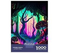 Puzzles pour Adolescents 1000 Pièces Colorful Forest Abstract Puzzle Adulte Jeu Familial D'assemblage De Motifs Activités Amusantes À La Maison, 52x38cm/1000pcs