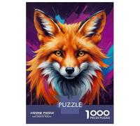 Puzzles pour Adolescents 1000 Pièces Colorful Fox Wall Art Print-2 Puzzles pour Adultes - Décoration Murale - Décoration Parfaite - Cadeaux Uniques d'anniversaire Et De Noël 52x38cm/1000pcs