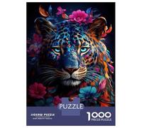 Puzzles pour Adolescents 1000 Pièces Colorful Leopard Wall Art Print-1 Puzzle Jeu Familial Décoration Parfaite Cadeaux Uniques pour Anniversaire Et Noël 70x50cm/1000pcs