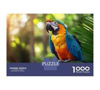 Puzzles pour Adolescents 1000 Pièces Colorful Macaw Parrot in Tropical Setting Puzzles pour Adultes Puzzle pour S'amuser en Famille Stimule Le Cerveau pour Les Jeux 52x38cm/1000pcs