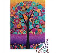 Puzzles pour Adolescents 1000 Pièces Colorful Tree Painting Artwork-1 Puzzle pour Adultes Jeux Relaxants Décoration Parfaite pour Les Joueurs 70x50cm/1000pcs