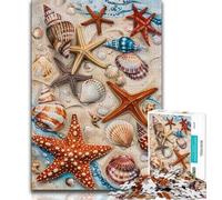 Puzzles pour Adolescents 1000 pièces Coquillages de Plage, Anti-Stress, Vacances à la Maison, Passe-Temps, améliore l'amour Entre Couples (38x26cm)