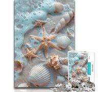 Puzzles pour Adolescents 1000 pièces Coquillages de Plage Puzzle Adulte Staycation Kill Time avec pièces entièrement emboîtables de Formes aléatoires 26x38cm